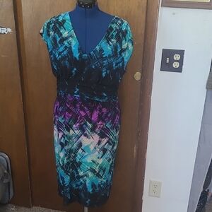 Multicolor Abstract Women's Dress